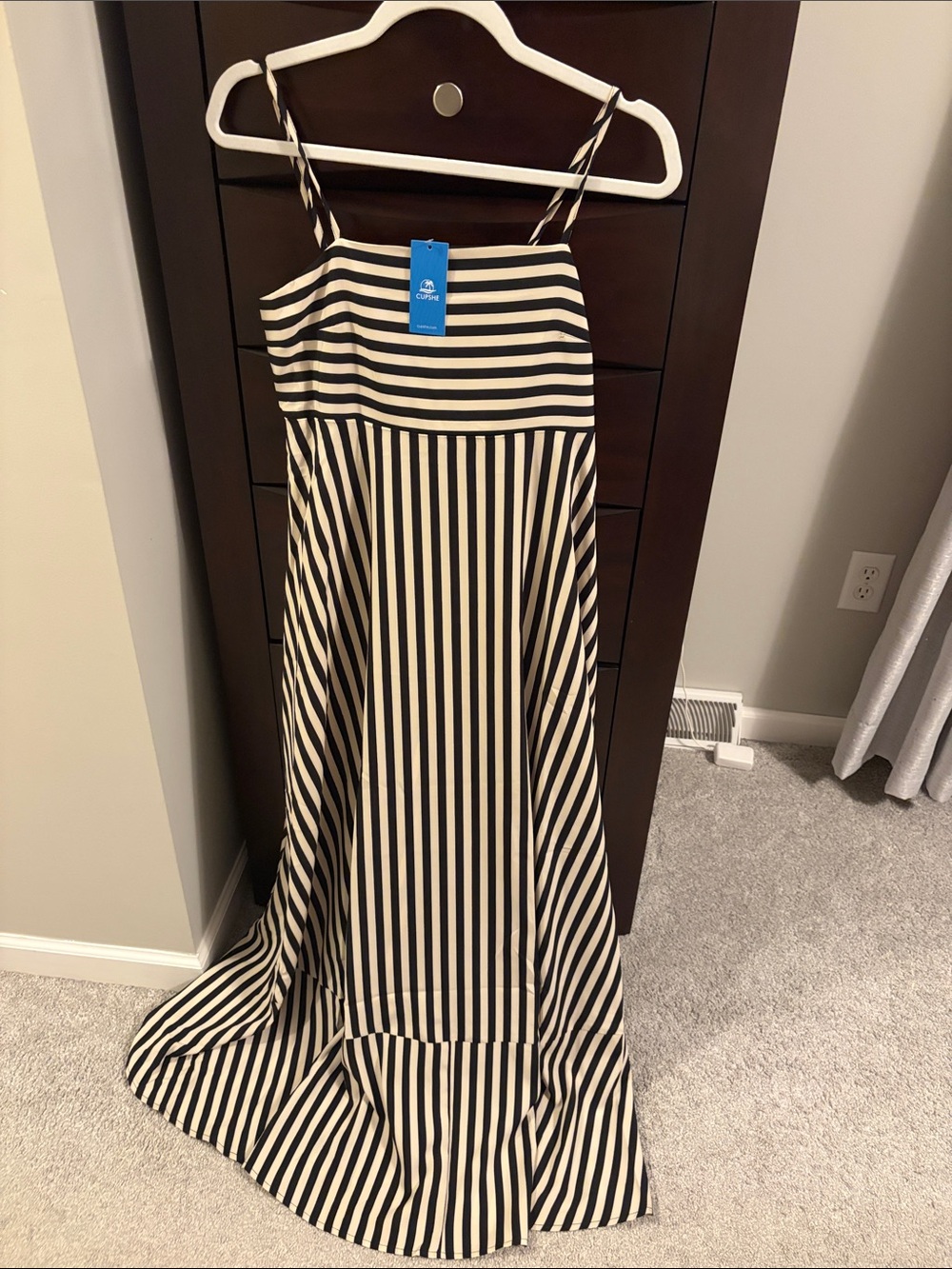 Black and White Striped Maxi Dress